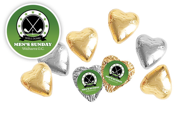Golf Emblem Personalised Foil Chocolate Hearts