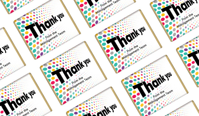 Dynamic Dots Personalised Thank You Mini Chocolate