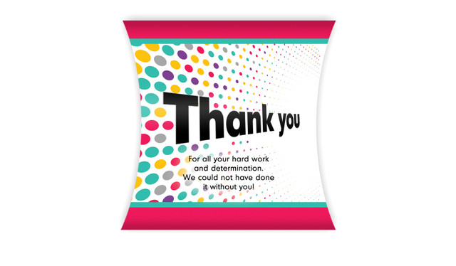 Dynamic Dots Thank You Personalised Pillow Boxes