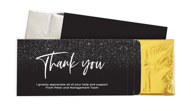 Black Glitter Personalised Chocolate Bar In A Box