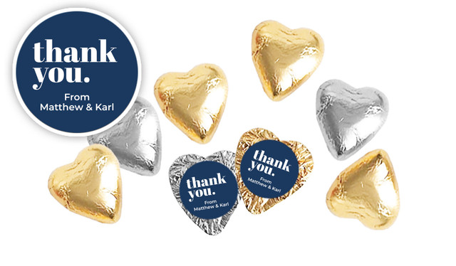 Bold Personalised Thank You Chocolate Hearts