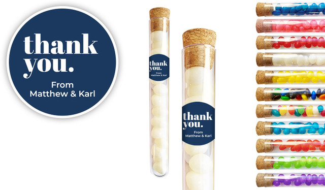 Bold Thank You Personalised Test Tubes