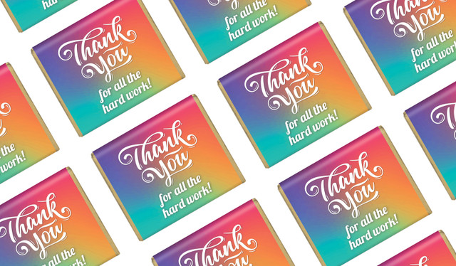 Colourful Personalised Thank You Mini Chocolate
