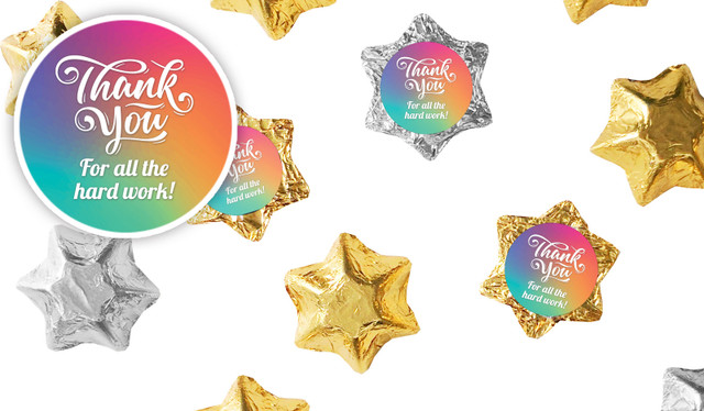 Colourful Personalised Foil Chocolate Stars