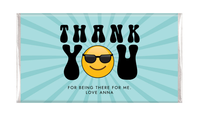 Emoji Thank You Personalised Chocolate Bars