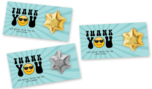 Emoji Personalised Thank You Star Card