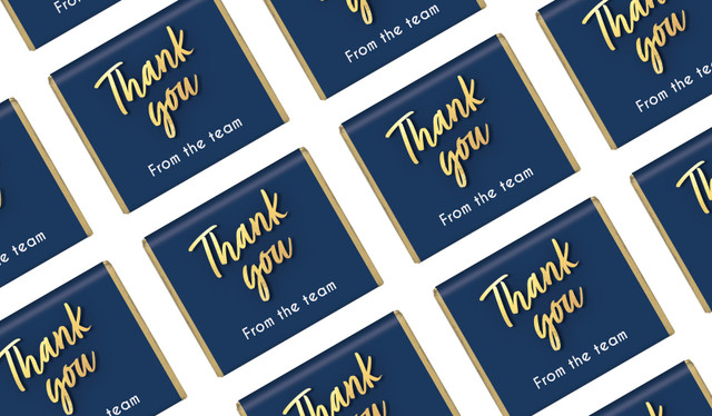 Golden Personalised Thank You Mini Chocolate