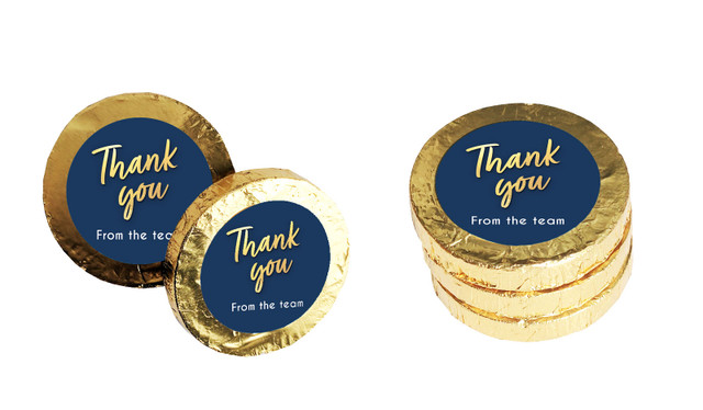 Golden Thank You Chocolate Coins (Gold Or Silver)