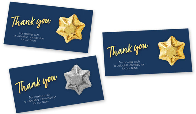 Golden Personalised Thank You Star Card