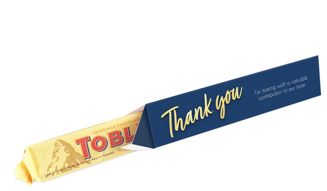 Golden Thank You Toblerone Bar In A Box