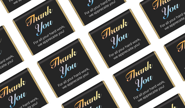 Gradient Personalised Thank You Mini Chocolate