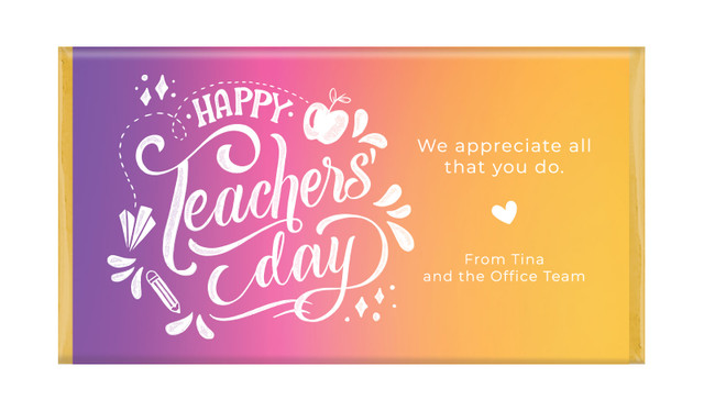 Gradient Teachers Day Personalised Chocolate Bars