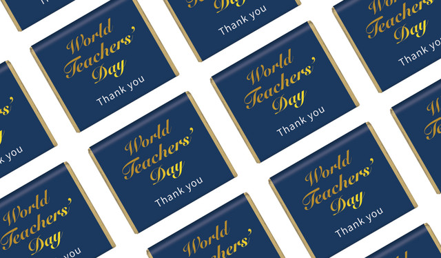 Simple Blue Personalised Teachers Day Mini Chocolate