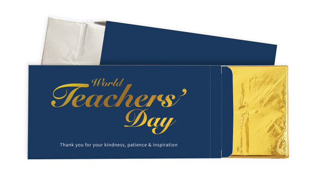 Simple Blue Personalised Chocolate Bar In A Box