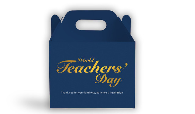 Simple Blue Personalised Gable Favour Box