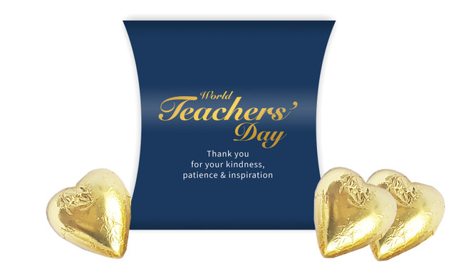 Simple Blue Teachers Day Personalised Pillow Boxes
