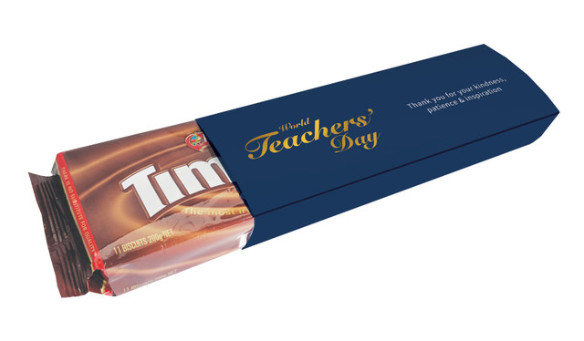 Simple Blue Teachers Day Custom Packet Of TimTams TM