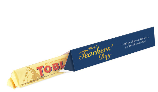 Simple Blue Teachers Day Toblerone Bar In A Box