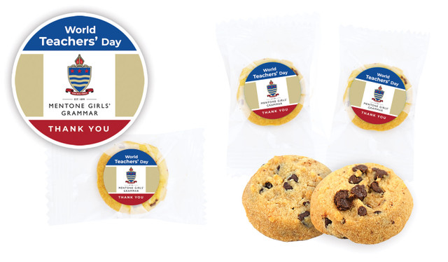 School Colours Teachers Day Personalised Bite-Size Cookie 5g