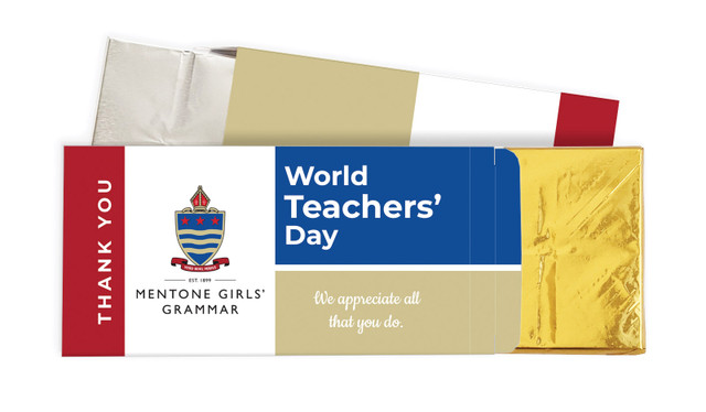 School Colours Personalised Chocolate Bar In A Box