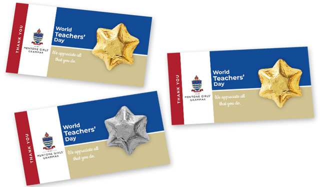 School Colours Personalised Teachers Day Star Card
