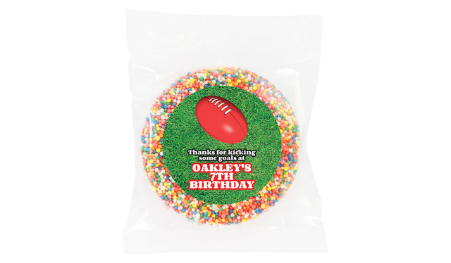 Aussie Rules Football Personalised Chocolate Freckle