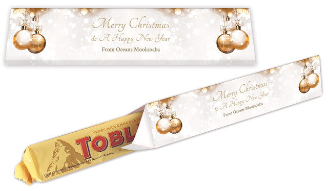 Bronzed Baubles Christmas Toblerone Bar In A Box