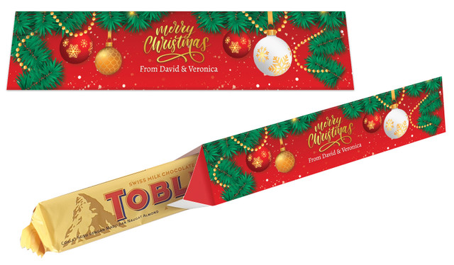 Red Festive Christmas Toblerone Bar In A Box