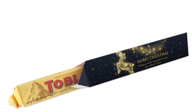 Glowing Reindeer Christmas Toblerone Bar In A Box