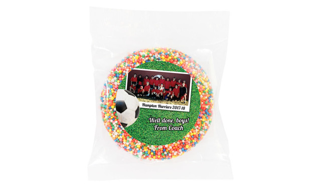Soccer Photo Personalised Chocolate Freckle