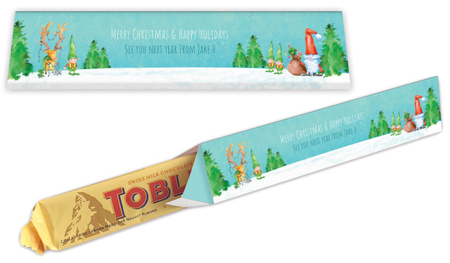 A Watercolour Christmas Christmas Toblerone Bar In A Box