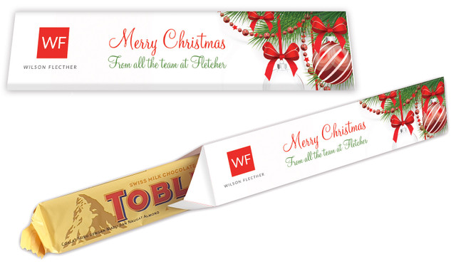 White Baubles Christmas Toblerone Bar In A Box