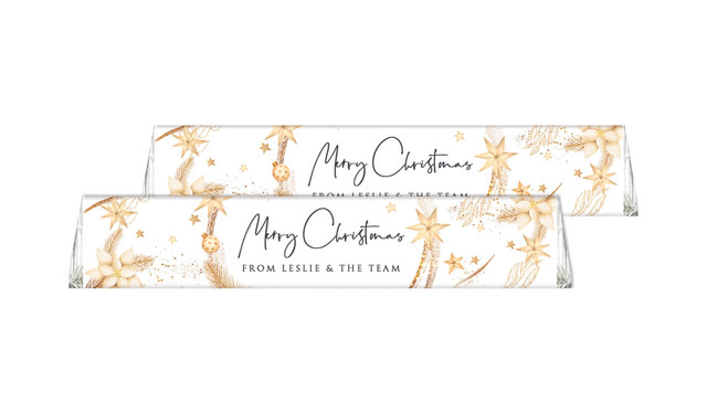 Natural Gold Christmas Personalised Toblerone Bar 50g
