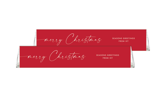 Red Cursive Christmas Personalised Toblerone Bar 50g