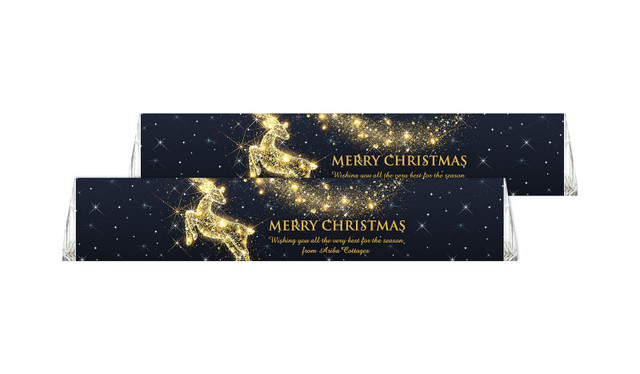 Glowing Reindeer Christmas Personalised Toblerone Bar 50g