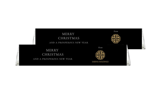 Black Corporate Christmas Personalised Toblerone Bar 50g