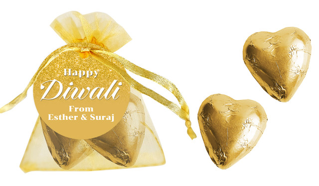 Gold Dust Diwali Personalised Organza Bag