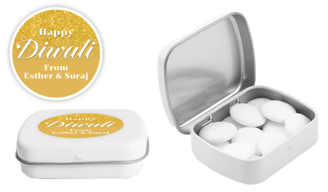 Gold Dust Diwali Personalised Mint Tins