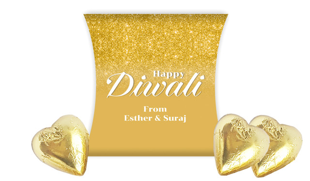 Gold Dust Diwali Personalised Pillow Boxes