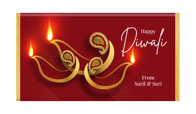 Elegant Lantern Diwali Personalised Chocolate Bars