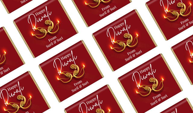 Elegant Lantern Personalised Diwali Mini Chocolate