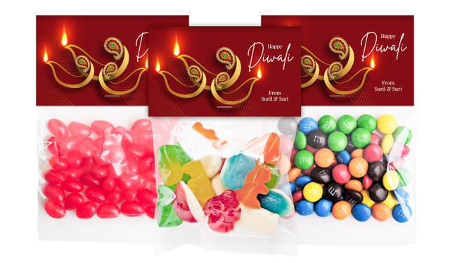 Elegant Lantern Diwali Personalised Lolly Bag With Topper