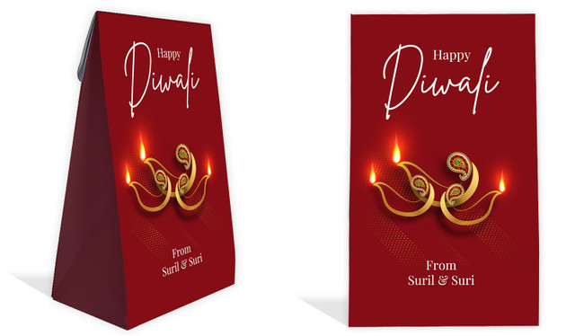 Elegant Lantern Diwali Personalised Gusset Favour Bag