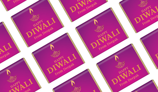 Purple Personalised Diwali Mini Chocolate
