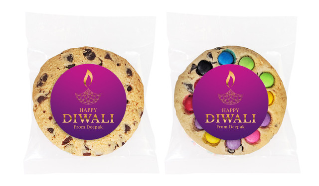 Purple Diwali Personalised Cookies