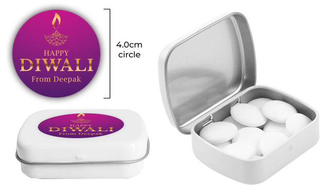 Purple Diwali Personalised Mint Tins