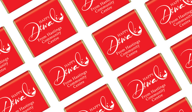 Red Personalised Diwali Mini Chocolate