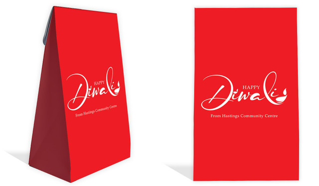 Red Diwali Personalised Gusset Favour Bag