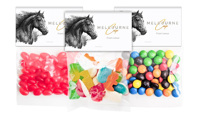 Dark Horse Melbourne Cup Horse Racing Lolly Bags With Custom Topper