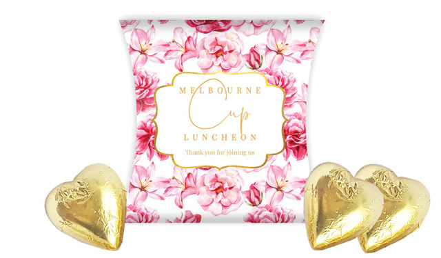 Pink Flowers Melbourne Cup Horse Racing Pillow Boxes